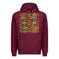 Burgundy native american aztec seamless pattern 2 Premium Hoodie - BundleAndBundleShop