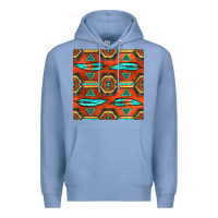 Colony Blue native american aztec seamless pattern 2 Premium Hoodie - BundleAndBundleShop