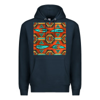Navy native american aztec seamless pattern 2 Premium Hoodie - BundleAndBundleShop