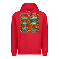 Red native american aztec seamless pattern 2 Premium Hoodie - BundleAndBundleShop