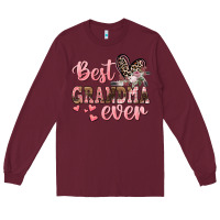 Burgundy Best Grandma ever Mother's Day Long Sleeve Tee - CowGirlArtShop