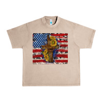 French Oak jesus christ with american flag Urban Heavy Tee - TumblerDesignByShophia