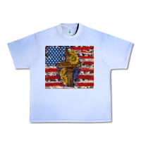 Grape Ice jesus christ with american flag Urban Heavy Tee - TumblerDesignByShophia