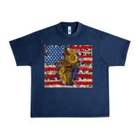Navy jesus christ with american flag Urban Heavy Tee - TumblerDesignByShophia