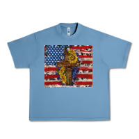 Pebble Blue jesus christ with american flag Urban Heavy Tee - TumblerDesignByShophia