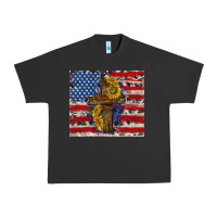 Pigment Black jesus christ with american flag Urban Heavy Tee - TumblerDesignByShophia