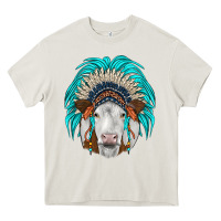 Cream simmental indian headdress Heavy Core Tee - JahusDesignShop