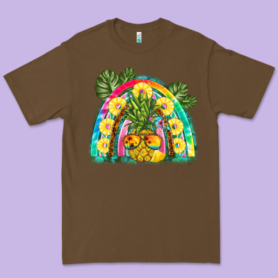 Pineapple Rainbow Premium Tee Designed By Barkaloodesign