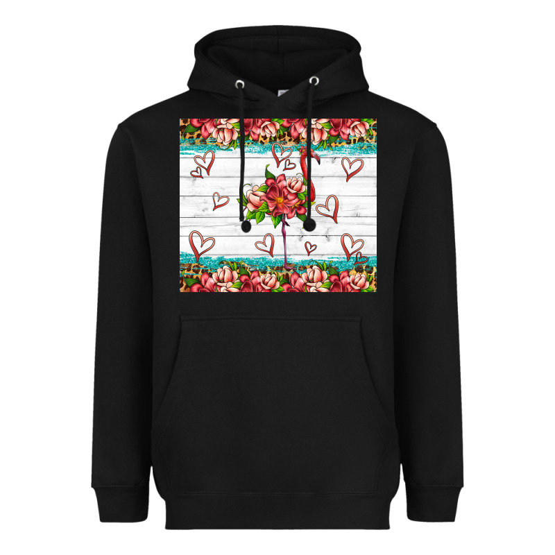 Flamingo With Tropical Flowers Heavyweight Hoodie by Artiststas | Teevron