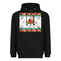 Black flamingo with tropical flowers Heavyweight Hoodie - Artiststas