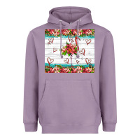 Lavender flamingo with tropical flowers Heavyweight Hoodie - Artiststas
