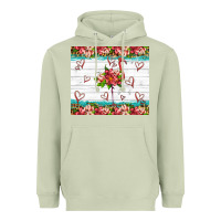 Matcha flamingo with tropical flowers Heavyweight Hoodie - Artiststas