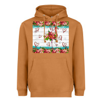 Meerkat flamingo with tropical flowers Heavyweight Hoodie - Artiststas