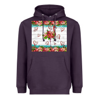 Plum flamingo with tropical flowers Heavyweight Hoodie - Artiststas