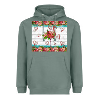Sage flamingo with tropical flowers Heavyweight Hoodie - Artiststas