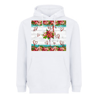 White flamingo with tropical flowers Heavyweight Hoodie - Artiststas
