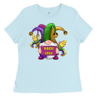 Baby Blue mardi gras gnomes fleur de lis Ladies Tee - RanaPortraitStore