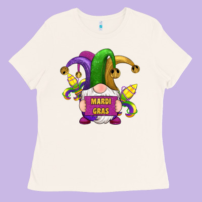 Mardi Gras Gnomes Fleur De Lis Ladies Tee Designed By Ranaportraitstore