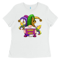 White mardi gras gnomes fleur de lis Ladies Tee - RanaPortraitStore