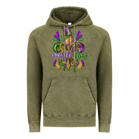 Vintage Olive mardi gras fleur de lis Vintage Hoodie - CowGirlArtShop