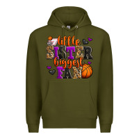 Army Green little sister biggest fan basketball Premium Hoodie - Jasminsmagicworld