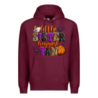 Burgundy little sister biggest fan basketball Premium Hoodie - Jasminsmagicworld