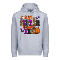 Heather Grey little sister biggest fan basketball Premium Hoodie - Jasminsmagicworld