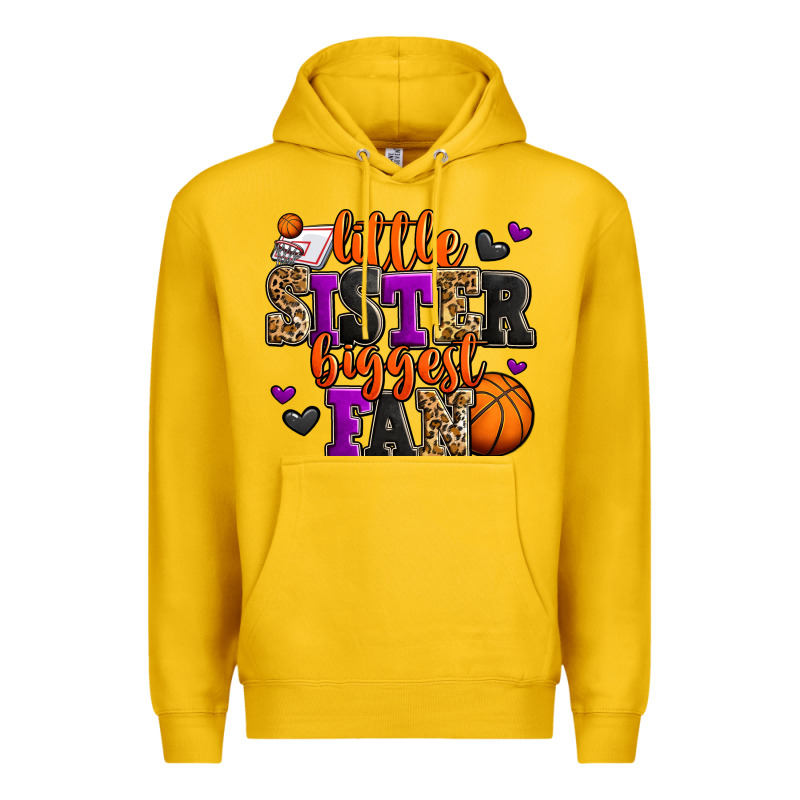 Little Sister Biggest Fan Basketball Premium Hoodie by Jasminsmagicworld | Teevron