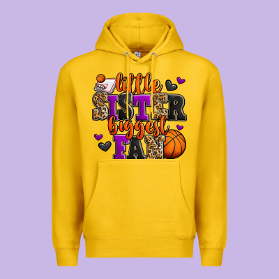 Little Sister Biggest Fan Basketball Premium Hoodie Designed By Jasminsmagicworld
