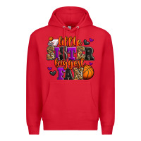 Red little sister biggest fan basketball Premium Hoodie - Jasminsmagicworld
