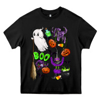 Black cute ghost Heavy Core Tee - LillyAllenDesigns