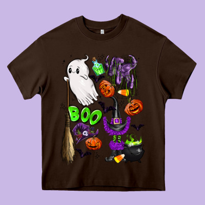 Cute Ghost Heavy Core Tee Designed By Lillyallendesigns