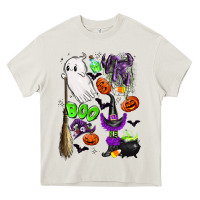 Cream cute ghost Heavy Core Tee - LillyAllenDesigns