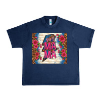 Navy girl mama thunder with flowers Urban Heavy Tee - TumblerDesignByShophia