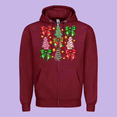 Festive Holiday Decor Zipper Hoodie Designed By Cowhidedigitalart