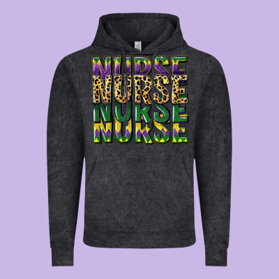 Nurse Mardi Gras Vintage Hoodie Designed By Cowgirlartshop