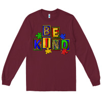 Burgundy Be kind Long Sleeve Tee - CowGirlArtShop