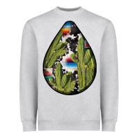 Heather Grey mexican teardrop  3 Heavyweight Sweatshirt - BundleAndBundleShop