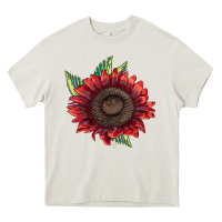 Cream ProCut Red Sunflower Heavy Core Tee - LillyAllenDesigns