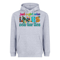 Heather Grey just a girl who loves sea turtle Heavyweight Hoodie - Artiststas