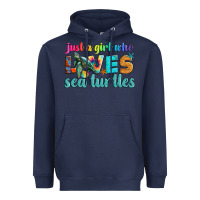 Navy just a girl who loves sea turtle Heavyweight Hoodie - Artiststas