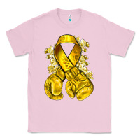 Bubblegum Pink Childhood Cancer yellow ribbon with boxing gloves Classic Tee - NancyCooperArtShop