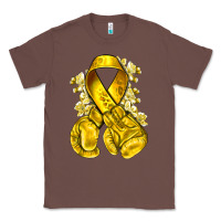 Chestnut Childhood Cancer yellow ribbon with boxing gloves Classic Tee - NancyCooperArtShop