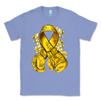 Colony Blue Childhood Cancer yellow ribbon with boxing gloves Classic Tee - NancyCooperArtShop