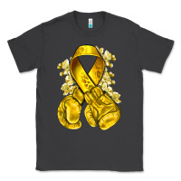 Smoke Childhood Cancer yellow ribbon with boxing gloves Classic Tee - NancyCooperArtShop