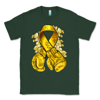 Sports Green Childhood Cancer yellow ribbon with boxing gloves Classic Tee - NancyCooperArtShop