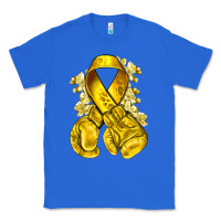 True Royal Childhood Cancer yellow ribbon with boxing gloves Classic Tee - NancyCooperArtShop