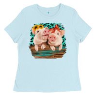 Baby Blue Cute Couple Pigs Ladies Tee - Bettercallsaul