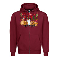 Burgundy christmas calories dont count Zipper Hoodie - CowhideDigitalArt