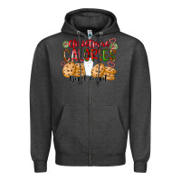 Charcoal Heather christmas calories dont count Zipper Hoodie - CowhideDigitalArt